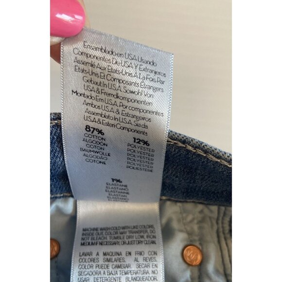 MOTHER Vamp Fray Jeans In Crack The Whip Wash Women’s Size 26 Preppy Classic - Picture 15 of 16